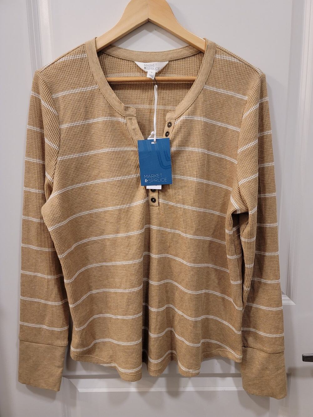Market & Spruce Malia Henley Thermal Knit Top